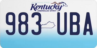 KY license plate 983UBA