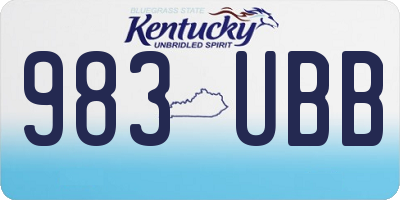 KY license plate 983UBB
