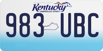 KY license plate 983UBC