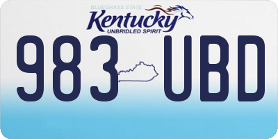 KY license plate 983UBD