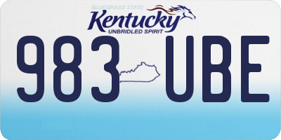 KY license plate 983UBE