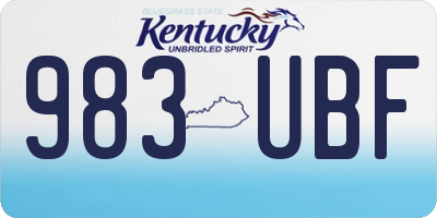 KY license plate 983UBF