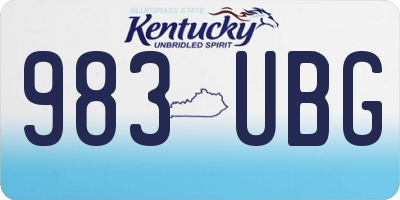 KY license plate 983UBG