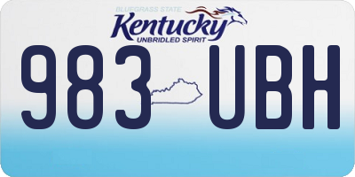 KY license plate 983UBH