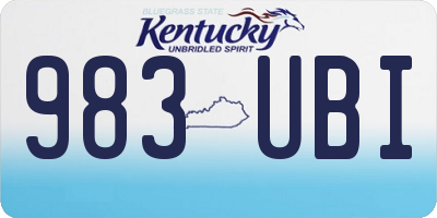 KY license plate 983UBI