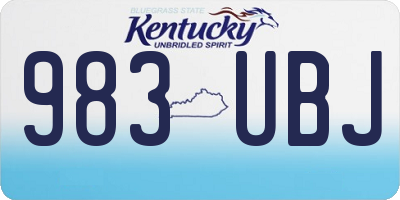 KY license plate 983UBJ