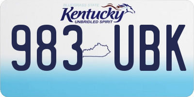 KY license plate 983UBK