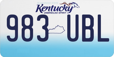 KY license plate 983UBL