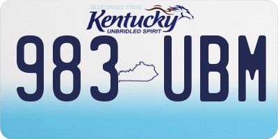 KY license plate 983UBM