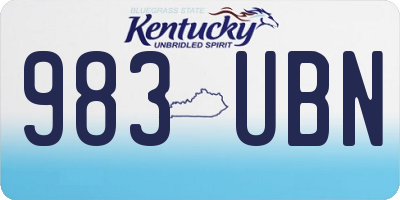 KY license plate 983UBN