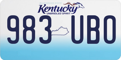 KY license plate 983UBO