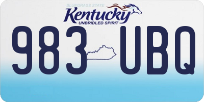 KY license plate 983UBQ