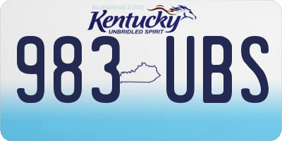 KY license plate 983UBS