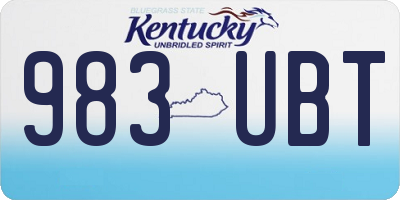 KY license plate 983UBT