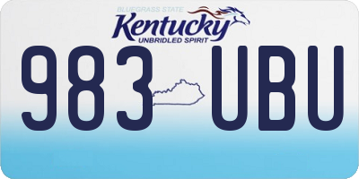 KY license plate 983UBU