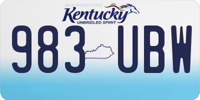 KY license plate 983UBW
