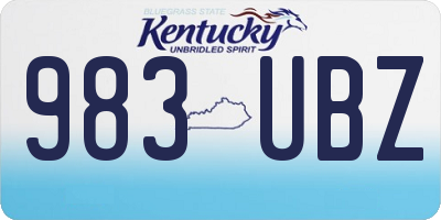 KY license plate 983UBZ