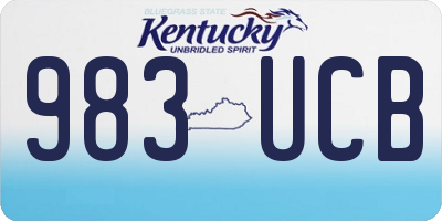 KY license plate 983UCB