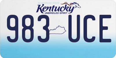 KY license plate 983UCE