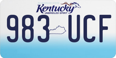 KY license plate 983UCF