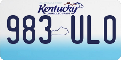 KY license plate 983ULO