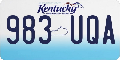 KY license plate 983UQA