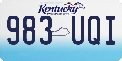 KY license plate 983UQI