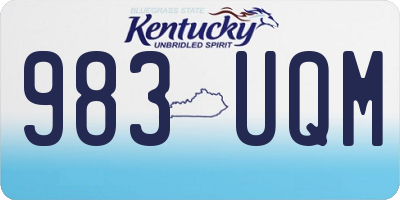 KY license plate 983UQM