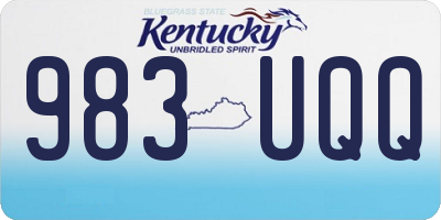 KY license plate 983UQQ