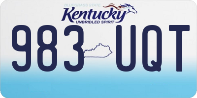KY license plate 983UQT