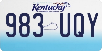 KY license plate 983UQY