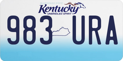 KY license plate 983URA