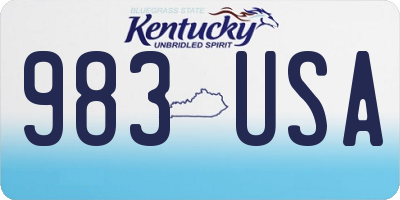 KY license plate 983USA