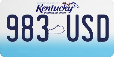KY license plate 983USD