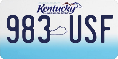 KY license plate 983USF