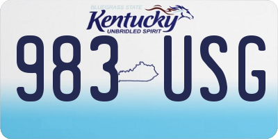KY license plate 983USG