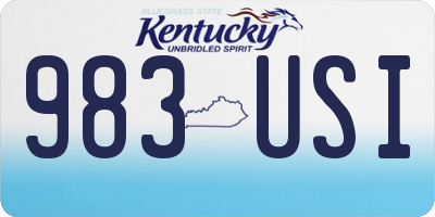 KY license plate 983USI