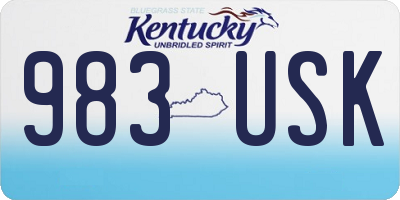 KY license plate 983USK