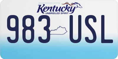 KY license plate 983USL