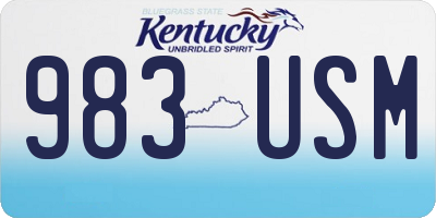 KY license plate 983USM