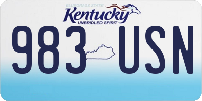 KY license plate 983USN