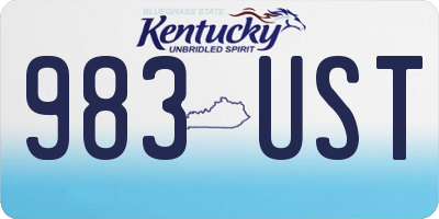 KY license plate 983UST