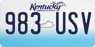 KY license plate 983USV