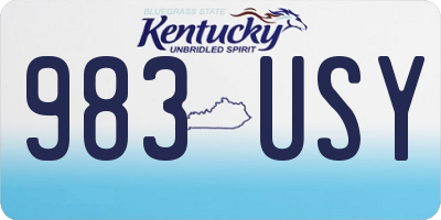 KY license plate 983USY