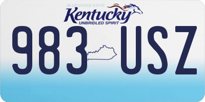 KY license plate 983USZ