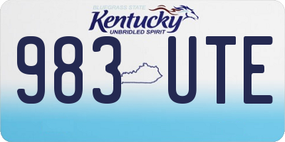 KY license plate 983UTE