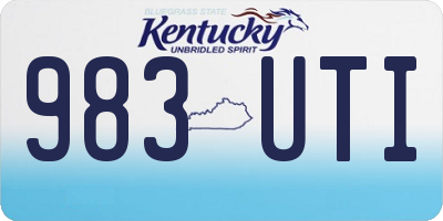 KY license plate 983UTI
