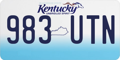 KY license plate 983UTN