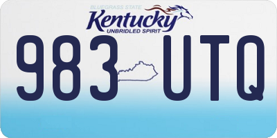 KY license plate 983UTQ