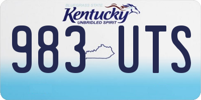 KY license plate 983UTS